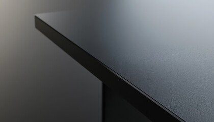 Poster - Closeup of Water Droplets on a Black Table Surface