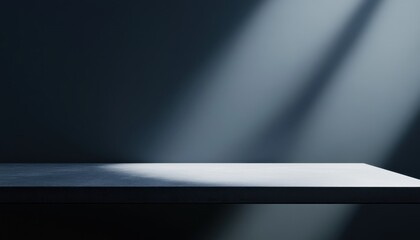 Aufkleber - Dark Grey Concrete Shelf with Light Rays