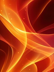 Poster - a warm red and orange graphic background with smooth, layered curves and glowing highlights, offerin