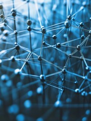 Poster - HR network structure, digital management connections, 3D illustration