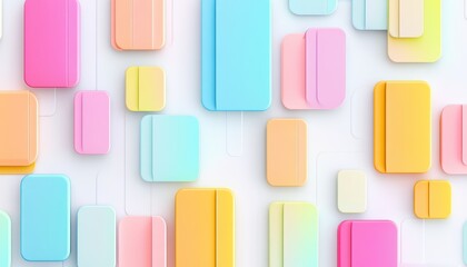 Poster - Pastel Geometric Shapes Abstract Background Design