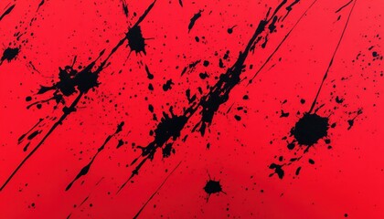 Poster - Red And Black Ink Splatter Texture Background