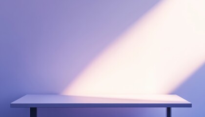 Aufkleber - White Table with Purple Wall and Light Beam