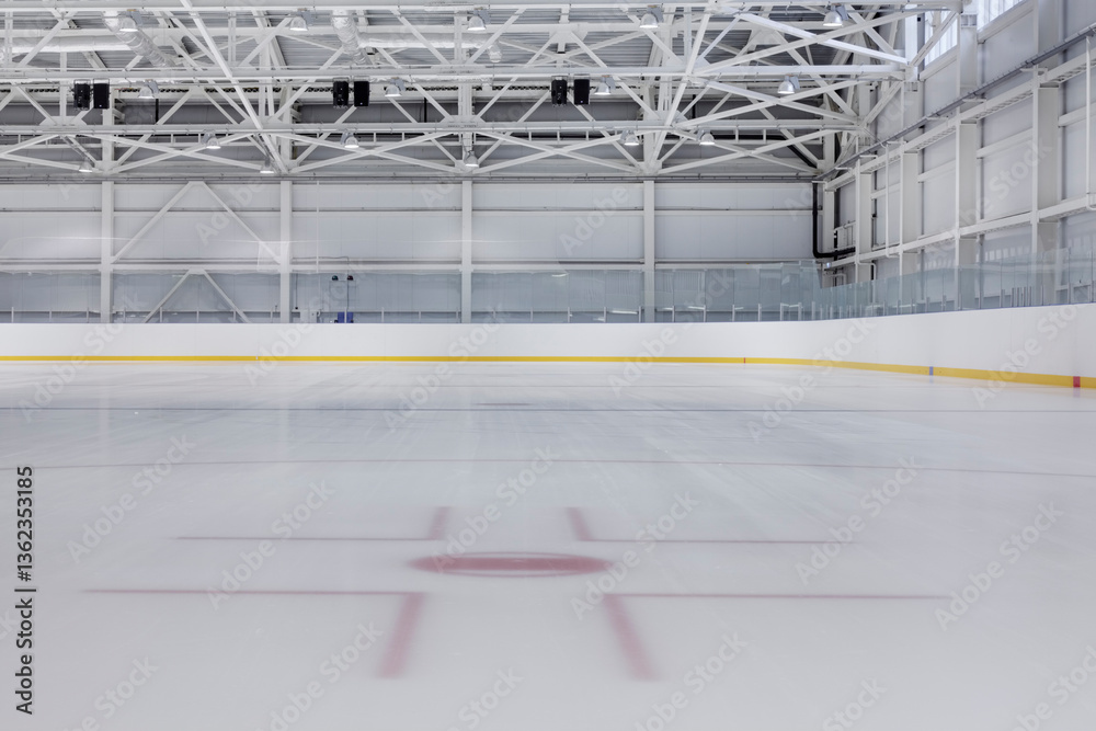 Ice Rink Reference Interior view of an ice rink with ice hockey markings Stock Photo ...