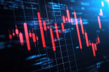 Poster - Abstract financial market data visualization concept