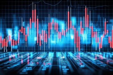 Poster - Digital financial data visualization on a chart