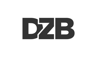 Poster - DZB logo design template with strong and modern bold text. Initial based vector logotype featuring simple and minimal typography. Trendy company identity.