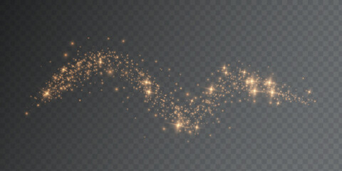 Fototapete - Gold Light. Vector Glitter Particles. Shining Bokeh
