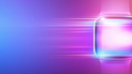 Poster - Futuristic Smartwatch with Glowing Display on Modern Background in Vibrant Colors