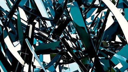 Poster - Abstract artwork showcasing fragmented geometric shapes and various colors