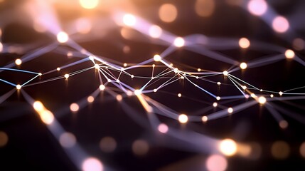 Poster - abstract network visualization with glowing nodes and connecting lines on dark background, featuring