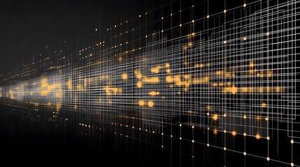 Poster - Abstract digital data flow depicted with glowing lines and dots