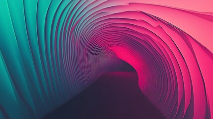 Poster - Abstract Tunnel Illustration Featuring Layers And Color Gradient