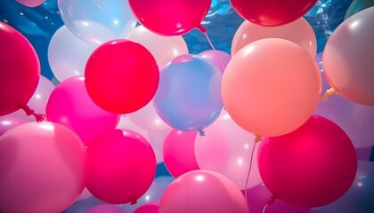 Wall Mural - a bunch of balloons floating in the air
