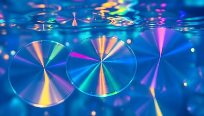 Wall Mural - a close up of a cd in the water