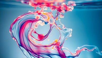 Wall Mural - a blue and pink liquid is in the water