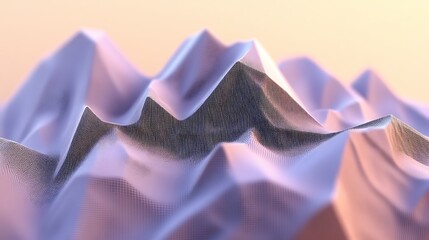 Poster - Abstract three dimensional rendering of a purple and pink landscape