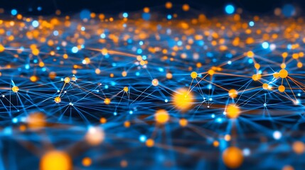 Poster - Abstract illustration showing interconnected nodes of data with vibrant colors