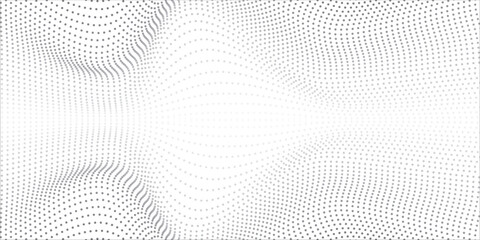 Wave 3d. Wave of particles. Futuristic point wave. Design for poster. Technology vector background. Vector illustration.