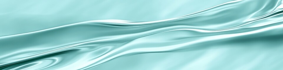Poster - Subtle Seafoam Green Gradient with Flowing Waves for an Abstract, Minimal Design or Background