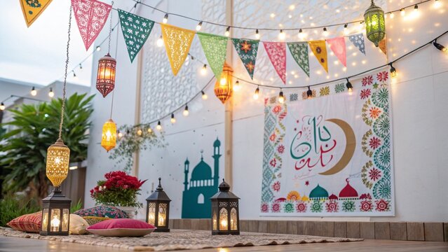 Arabia, calligraphy, concepts, horizontal, icon set, illuminated, invitation, Islam, month, moon, no people, outline, poster, religion, speed, spirituality, tradition, Allah, drone, lantern, mosque, R