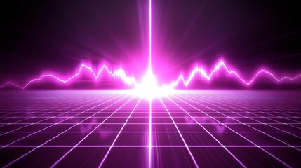 Poster - Abstract digital image showing an illuminated purple graphical representation