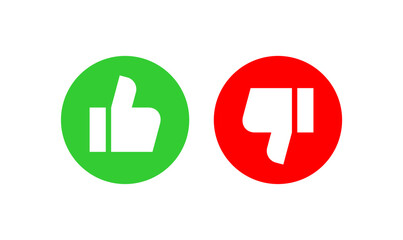 Wall Mural - like and dislike signs. thumbs up and thumbs down. flat style