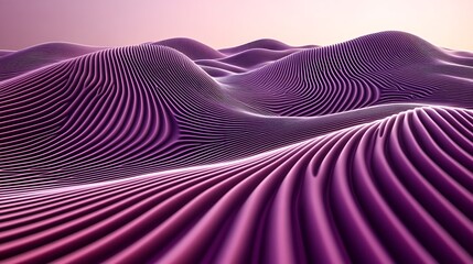 Poster - Abstract Waves Forming a Purple Landscape with Gradient Colors