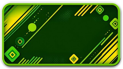 Poster - Green and yellow geometric shapes adorn a rectangular graphical background