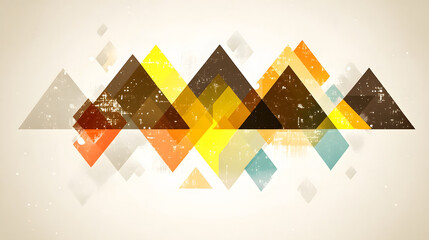 Aufkleber - A vibrant geometric design featuring colorful triangles and diamonds, creating a dynamic visual effect against a soft background