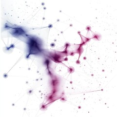 Leinwandbilder - Abstract Network Connection: Interconnected Dots and Lines Forming a Complex, Ethereal Structure