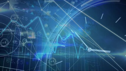 Poster - Animation of abstract geometric patterns and graphs for digital network visualization