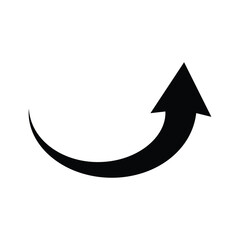 Poster - Black curved arrow pointing to the up on a transparent background. Direction symbol. Arrow symbol for app, UI, web. Vector illustration