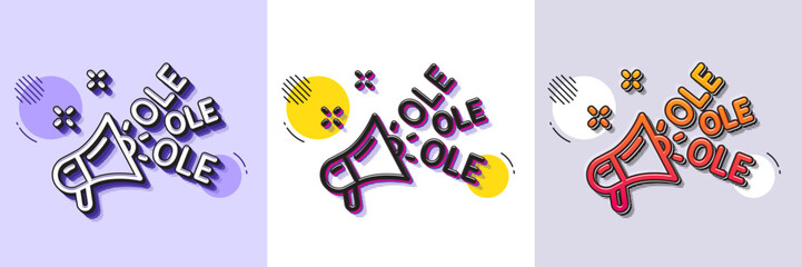 Poster - ole chant line icon. halftone dotted pattern. gradient icon with grain shadow. championship with meg