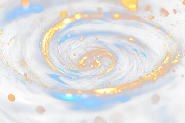 Poster - Glowing blue and gold spiral vortex.