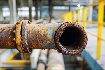 Aufkleber - Rusty pipe end detail showing corrosion in industrial setting Generative AI