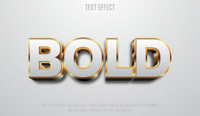 Poster - bold golden 3d editable text effect style