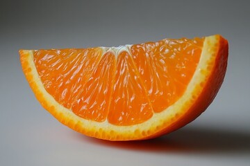 Aufkleber - fresh orange slice resting on a smooth surface showcasing vibrant color and texture under soft light