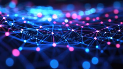 Poster - Abstract fintech technology with AI-enhanced money transfers, blockchain finance automation, and seamless banking.
