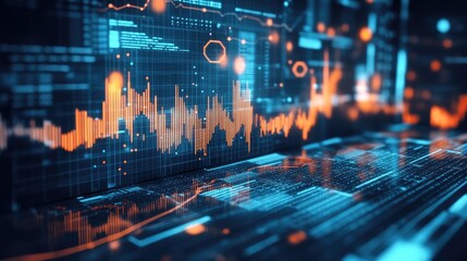 Poster - AI-driven predictive financial modeling system analyzing economic trends and stock market movements.