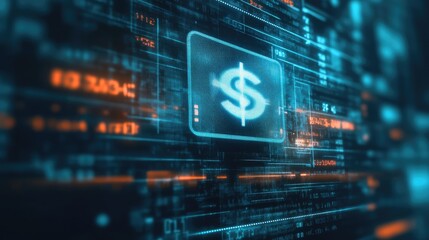 Poster - Augmented reality fintech interface displaying a successful digital money transfer.