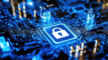 Poster - Cybersecurity-enhanced financial infrastructure ensuring safe banking and secure payments.