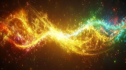 Poster - A glowing ethereal abstract composition with flowing bright colors