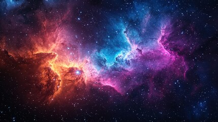 Wall Mural - colorful cosmic nebula in deep space with bright stars and galactic clouds creating a stunning celes