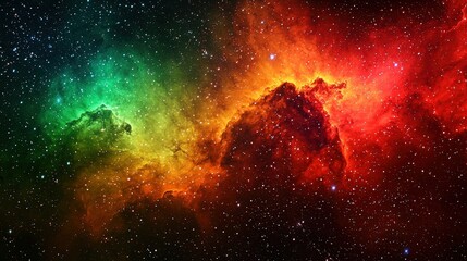 Wall Mural - vibrant cosmic nebula with colorful gas clouds and distant stars in a starry night sky
