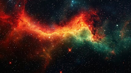 Wall Mural - vivid cosmic nebula with fiery colors and stars in the vastness of outer space