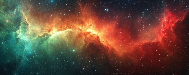 Wall Mural - vibrant cosmic nebula with stars and colorful gas clouds in deep space illustration for science and 