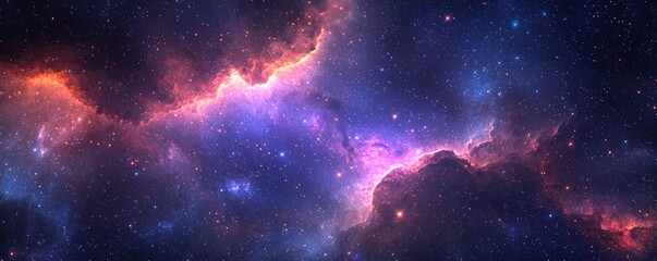 Wall Mural - captivating cosmic scene with vibrant colors and twinkling stars in a nebula displaying depth of spa
