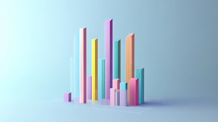 Poster - A D interactive business graph with bars and lines, reflecting business growth strategies.