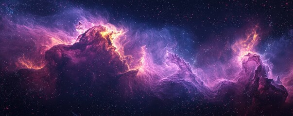 Wall Mural - stunning cosmic nebula in vibrant colors, showcasing ethereal clouds of gas and dust illuminating th